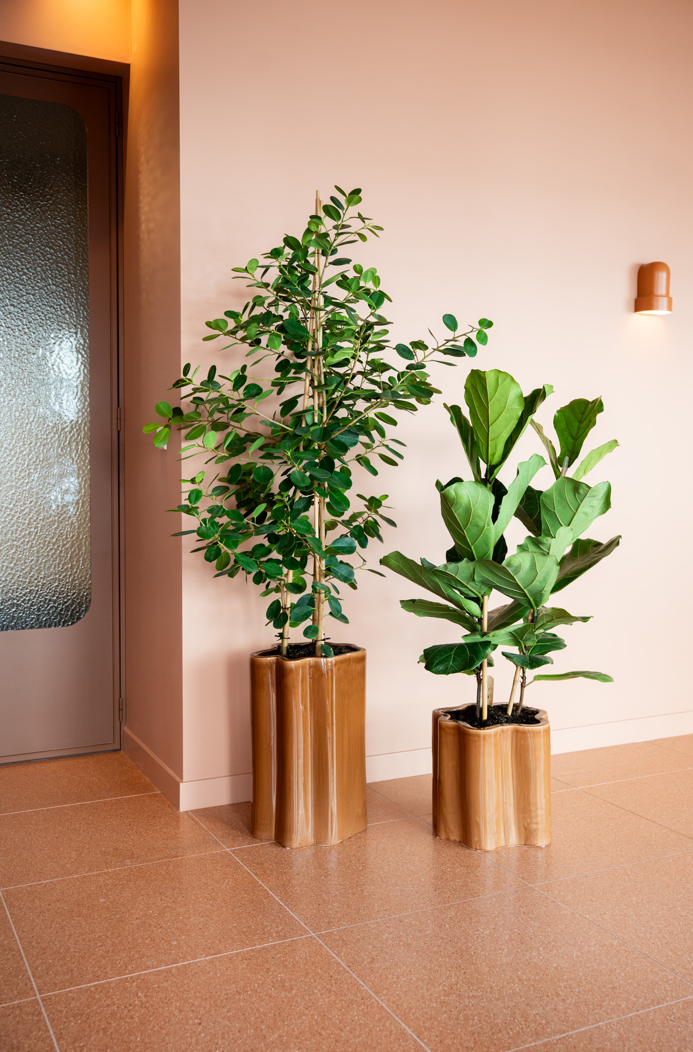 freddies-studio-bussum-twee-planten-in-golvende-koperkleurige-potten-andere-hoek